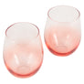 Coral Sea Collection Colored Stemless Wine Glasses - Set of 2