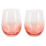 Coral Sea Collection Colored Stemless Wine Glasses - Set of 2