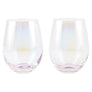Coral Sea Collection Colored Stemless Wine Glasses - Set of 2