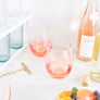 Coral Sea Collection Colored Stemless Wine Glasses - Set of 2
