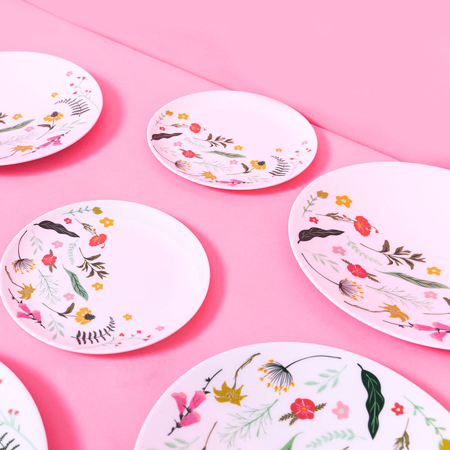 Melamine Floral Plate Set