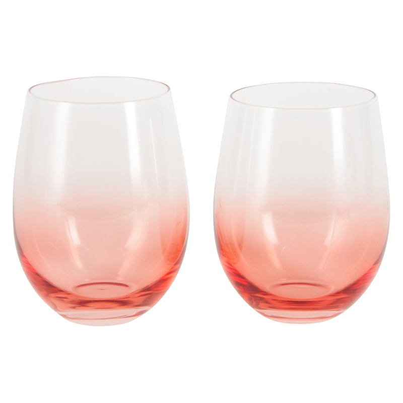 Seashore - Multi-Color - Stemless Wine Glasses - Set of Four