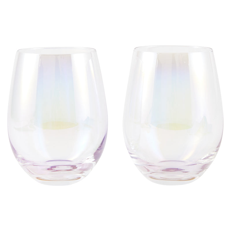 Caskata Phoebe Rose Stemless Wine Glasses Set of 2