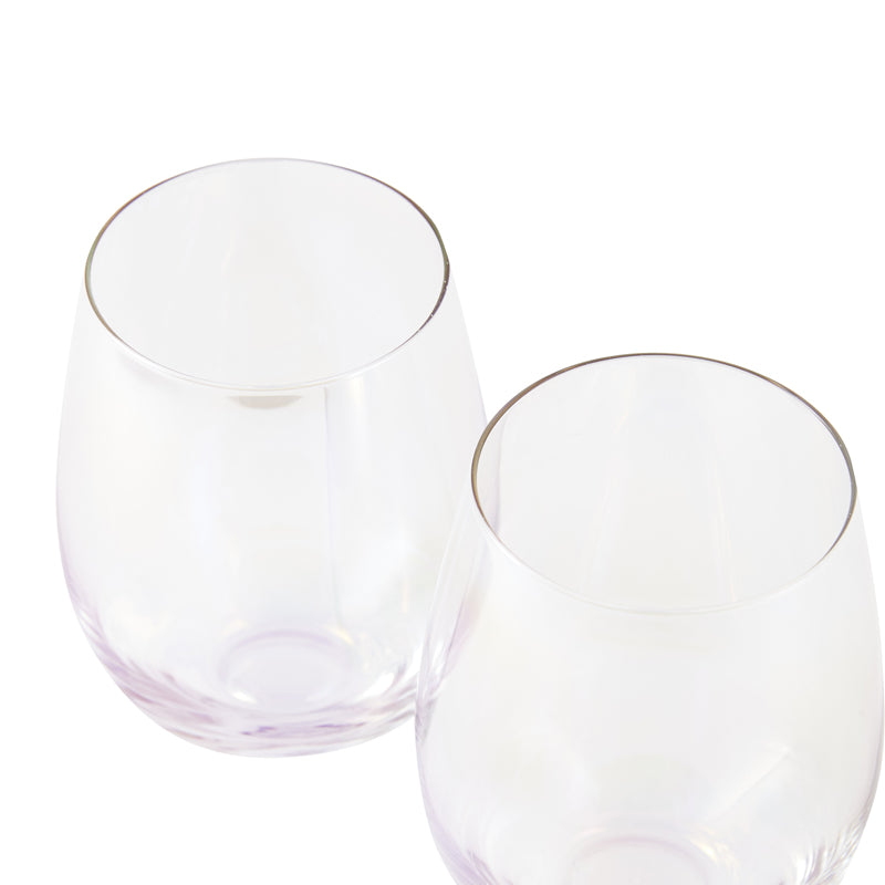 Island Chic Lattice Stemless Wine Glass - Set of 4 – Caspari